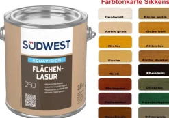 Südwest Aqua Flächenlasur - Holzlasur Fenster Türe Kinderspielzeug - Farbtöne Sikkens