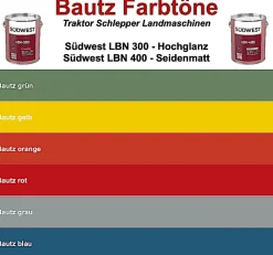 Südwest LBN Bautz - Premium-Lack für Traktor Schlepper Landmaschinen Fahrzeuge