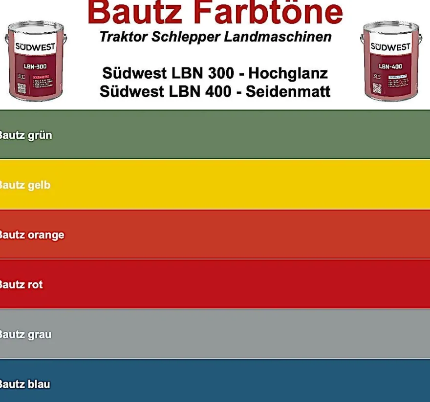 Südwest LBN Bautz - Premium-Lack für Traktor Schlepper Landmaschinen Fahrzeuge