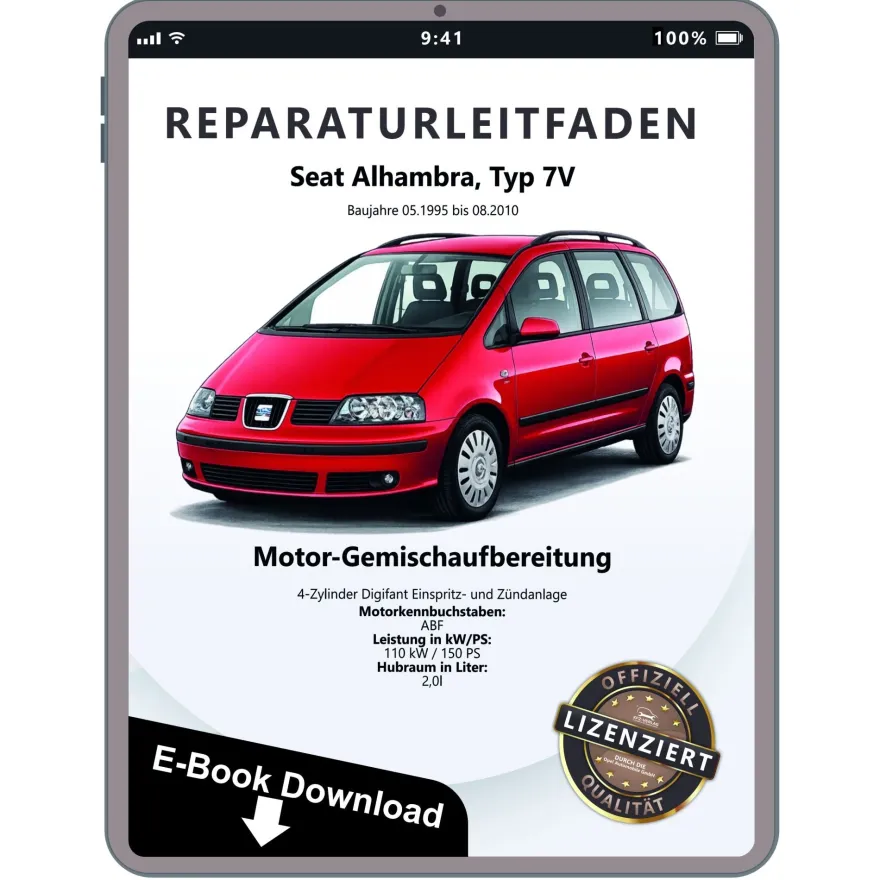 Seat Alhambra (95-10) Benzin 2,0l Einspritz- Zündanlage Reparaturanleitung eBook