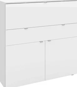 Sekretär Computertisch Büro Schrank Schreibtisch Weiß Matt Hochglanz