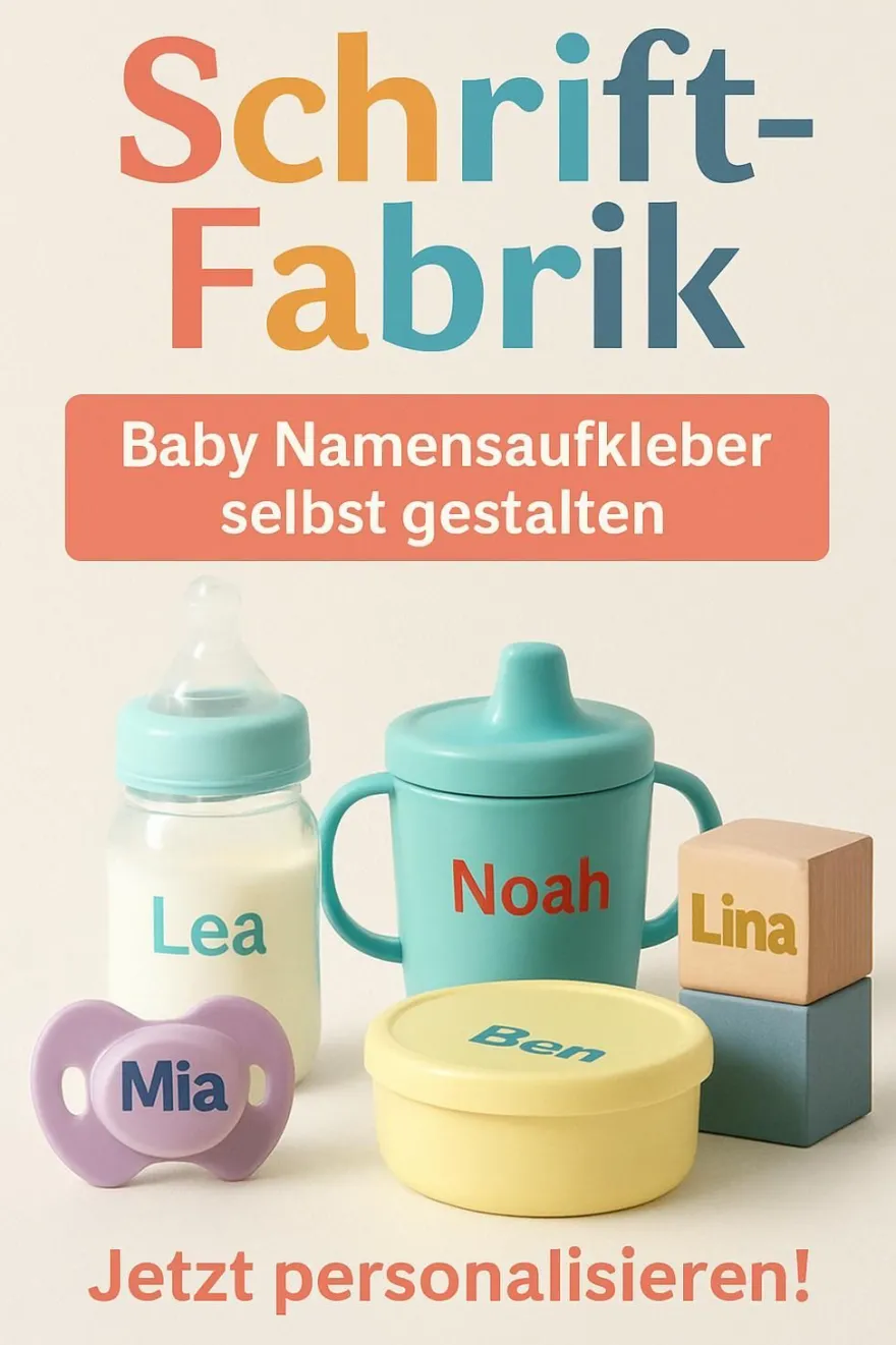 Selbstklebende Baby Namensaufkleber selbst gestalten