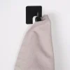 Selbstklebender Kleiderhaken, Stahl, schwarz, 4 Stück