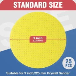 Selead Schleifpapier 225mm Klett, 25 Stk, Korn 120, Rund, Perforiert