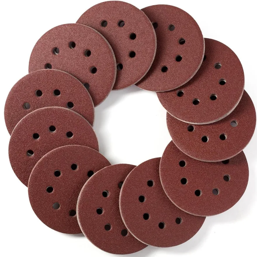 Selead 110 Stück Schleifpapier 125mm Klett 8-Loch Profi Körnung P80 für