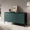 Selsey Bemmi - dreitrige Kommode, Dunkelgrn mit Metallbeinen, 150 cm