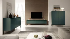 Selsey Bemmi - dreitrige Kommode, Dunkelgrn mit Metallbeinen, 150 cm
