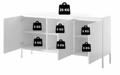 Selsey Bemmi - dreitrige Kommode, Dunkelgrn mit Metallbeinen, 150 cm