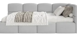 Selsey Cloudy - Jugendbett 120x200, Kopfteil rechts , Matratze & Bettkasten, Chenille