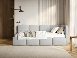Selsey Cloudy - Jugendbett 120x200, Kopfteil rechts , Matratze & Bettkasten, Chenille