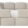 Selsey Cloudy - Kinderbett 120x200, Kopfteil links, Matratze & Bettkasten, Samt Hellb