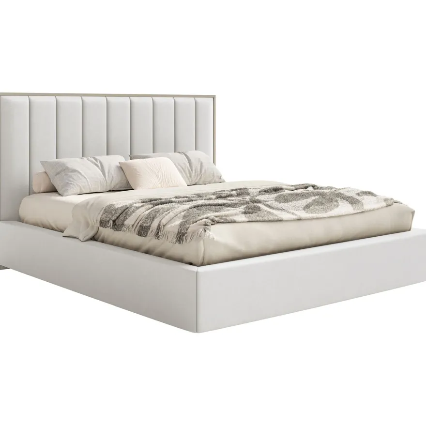 Selsey Togents - Polsterbett 140x200 mit Veloursbezug, Weiß
