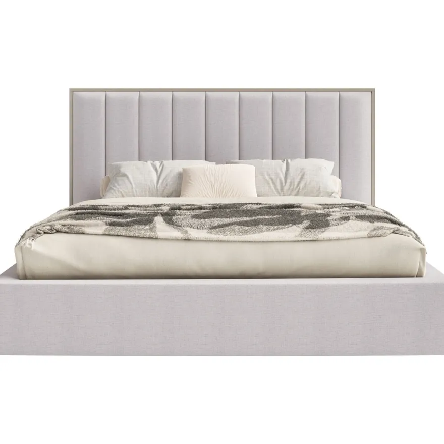Selsey Togents - Polsterbett 180x200 mit Chenillebezug, Bettkasten und LED, Grau