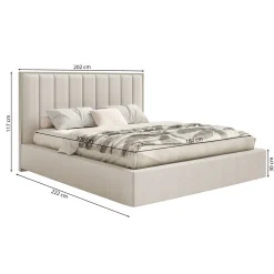Selsey Togents - Polsterbett 180x200 mit Chenillebezug, Bettkasten und LED, Grau