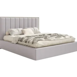 Selsey Togents - Polsterbett 180x200 mit Chenillebezug, Bettkasten und LED, Grau
