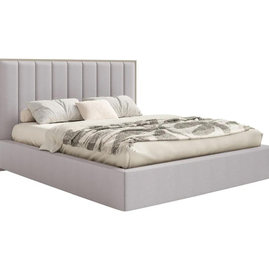Selsey Togents - Polsterbett 180x200 mit Chenillebezug, Bettkasten und LED, Grau