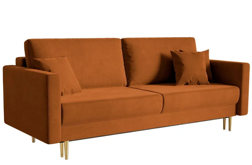Selsey Valico - Dreisitzer-Sofa, Kupfer, hydrophober Samt