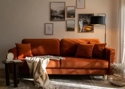 Selsey Valico - Dreisitzer-Sofa, Kupfer, hydrophober Samt
