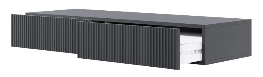 Selsey VELDIO - Schminktisch hängend mit 2 Schubladen, schwarz, 110 cm