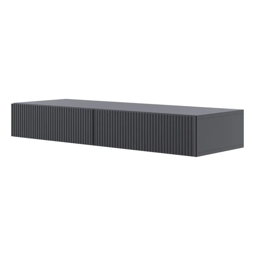 Selsey VELDIO - Schminktisch hängend mit 2 Schubladen, schwarz, 110 cm
