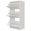 Selsey VELDIO - Wand-Schuhschrank mit 3 Klappen, Weiß, 50 cm