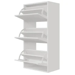 Selsey VELDIO - Wand-Schuhschrank mit 3 Klappen, Weiß, 50 cm
