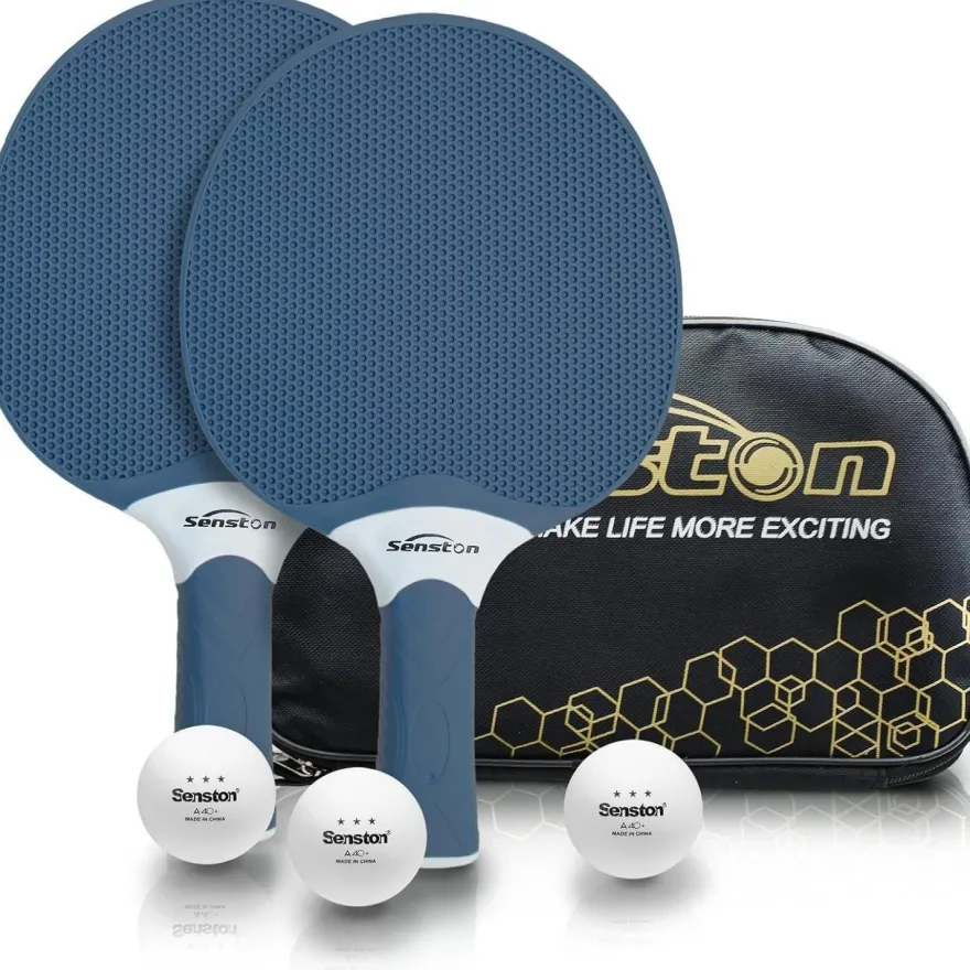 Senston Tischtennisschläger Set mit 3 Bällen und Tasche