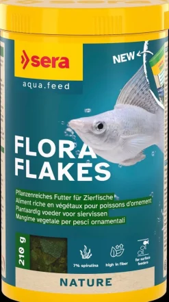 Sera Flora Flakes Nature 1000ml - Pflanzenreiches Flocken Futter für Zierfische