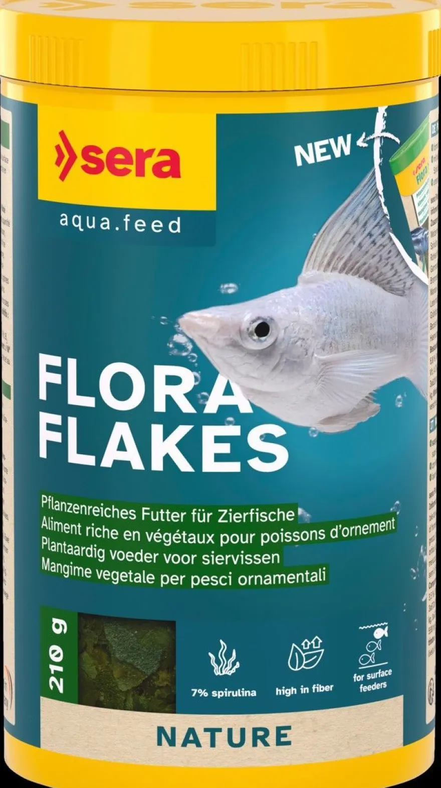 Sera Flora Flakes Nature 1000ml - Pflanzenreiches Flocken Futter für Zierfische