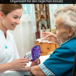 Serfeymi Tablettenbox 7 Tage Klein Medikamentenbox Reise Pillendose- púrpura