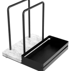 Serviettenhalter Schwarz Metall Marmor Serviettenspender Caddy Organisator