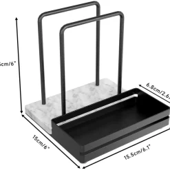 Serviettenhalter Schwarz Metall Marmor Serviettenspender Caddy Organisator