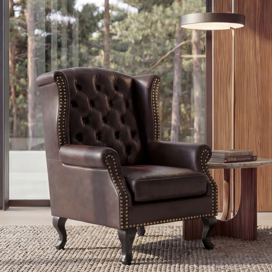 Sessel Relaxsessel Clubsessel Ohrensessel Chesterfield, Kunstleder