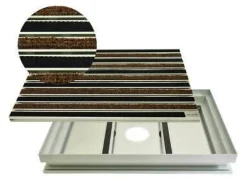 Set Eingangsmatte Rips Gummi ALU Schmutzfangwanne rutschsicher langlebig