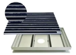 Set Eingangsmatte Rips Gummi ALU Schmutzfangwanne rutschsicher langlebig