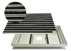 Set Eingangsmatte Rips Gummi ALU Schmutzfangwanne rutschsicher langlebig