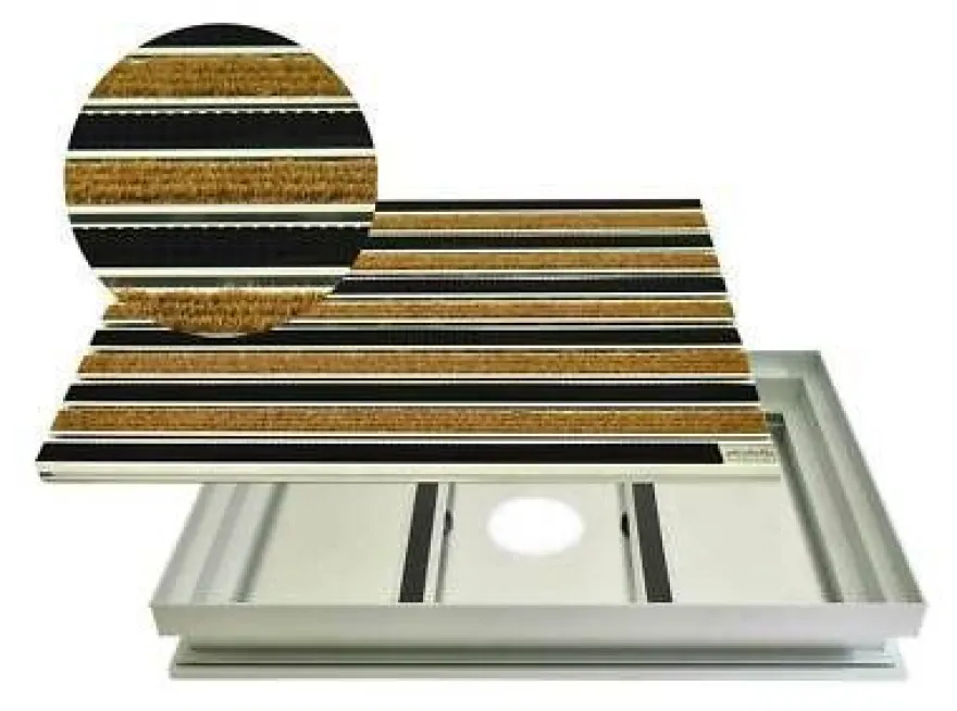 Set Eingangsmatte Rips Gummi ALU Schmutzfangwanne rutschsicher langlebig