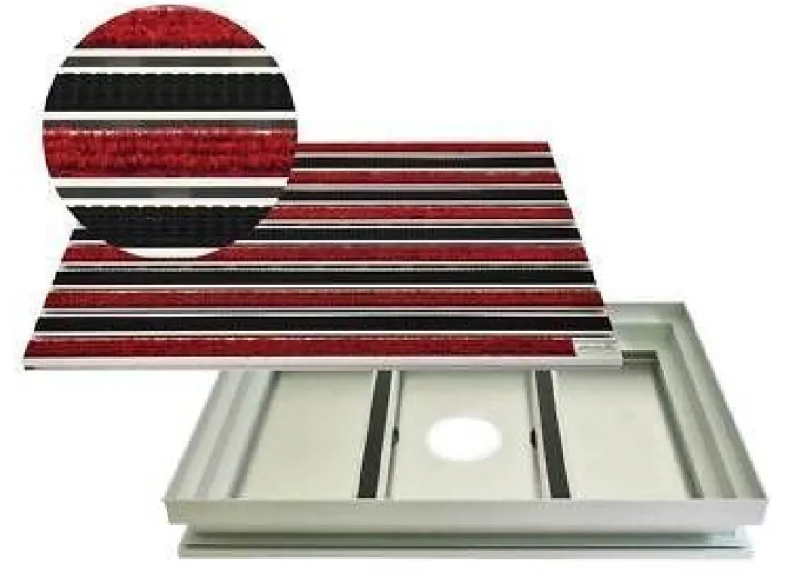 Set Eingangsmatte Rips Gummi ALU Schmutzfangwanne rutschsicher langlebig