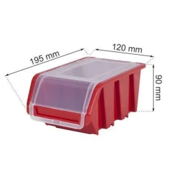 Set Wandregal Boxen 14 Stapelboxen schwarz rot