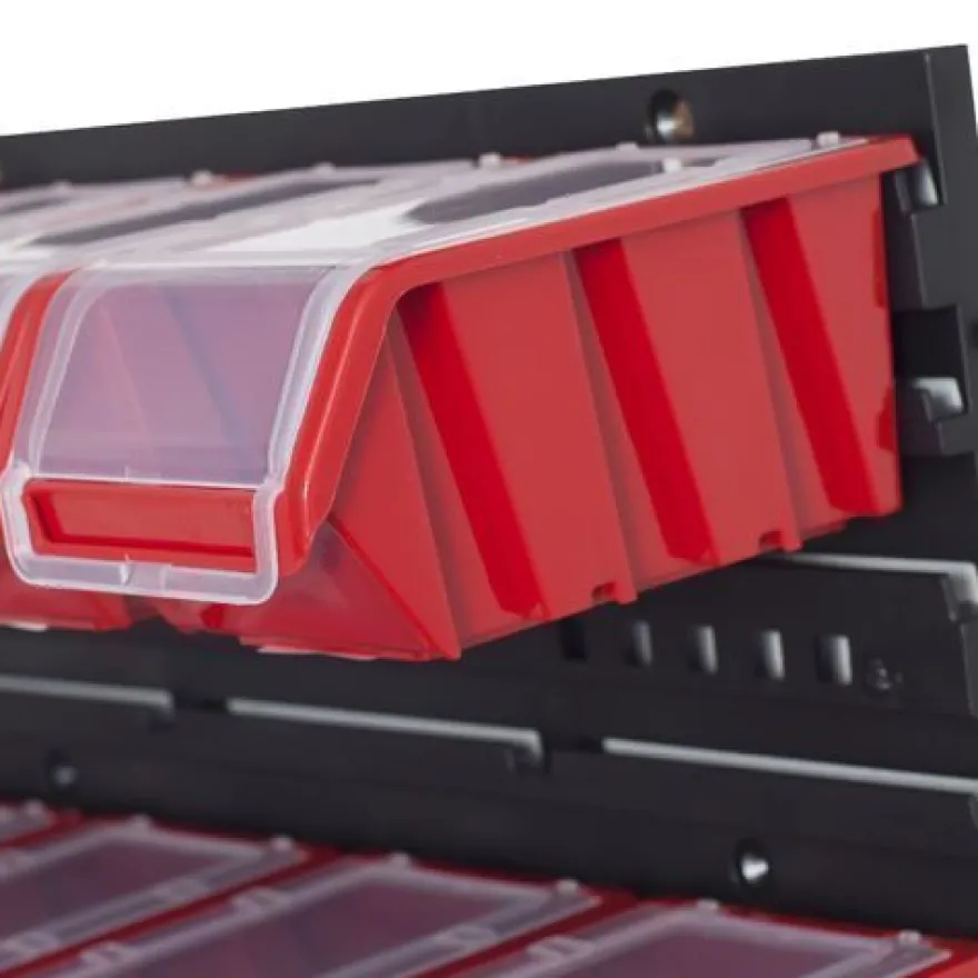 Set Wandregal Boxen 14 Stapelboxen schwarz rot