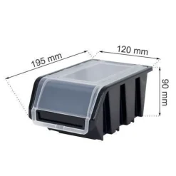 Set Wandregal Boxen 14 Stapelboxen schwarz rot