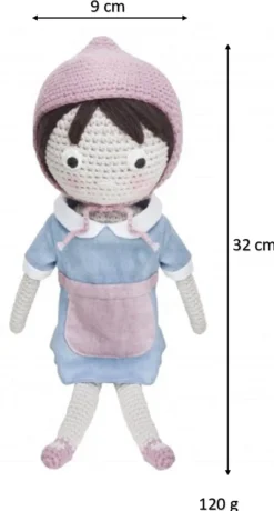 Süße, weiche Puppe JENNY handgearbeitete Häkelpuppe, waschbar von Sebra