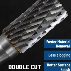 shengbenhao Hartmetall-Frässtifte mit Doppelschnitt, 6mm Schaft für Metall