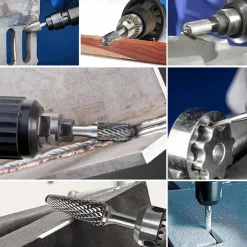 shengbenhao Hartmetall-Frässtifte mit Doppelschnitt, 6mm Schaft für Metall