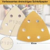 Shineboc Dreieck-Schleifpapier 60 Blatt, 6 Löcher, 93x93x93mm, Körnung 400 für