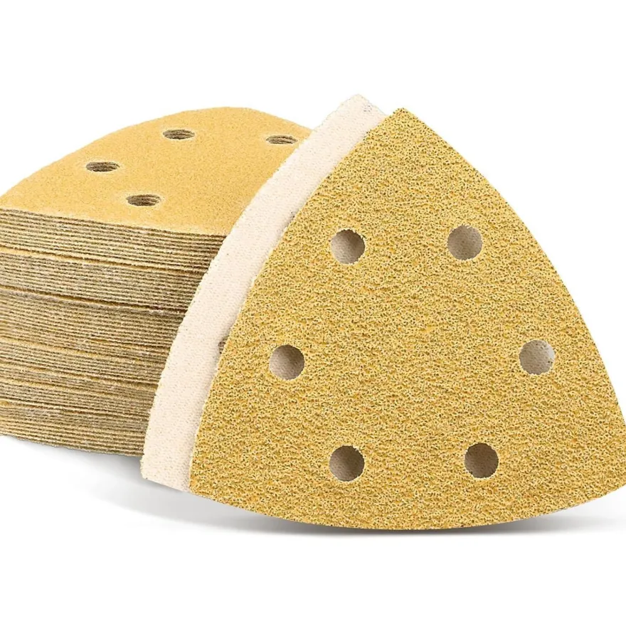 Shineboc Dreieck-Schleifpapier 60 Blatt, 6 Löcher, 93x93x93mm, Körnung 400 für