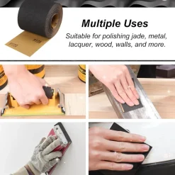 Shineboc Schleifpapier Rolle 1200er Körnung, 93 mm x 10 m, Siliziumkarbid für
