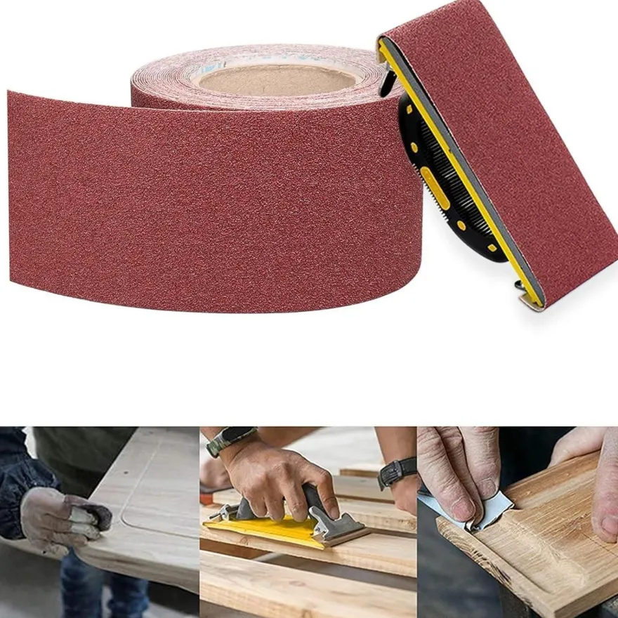 Shineboc Schleifpapier Rolle 400er Körnung, 93 mm x 10 m, für Holz und Metall