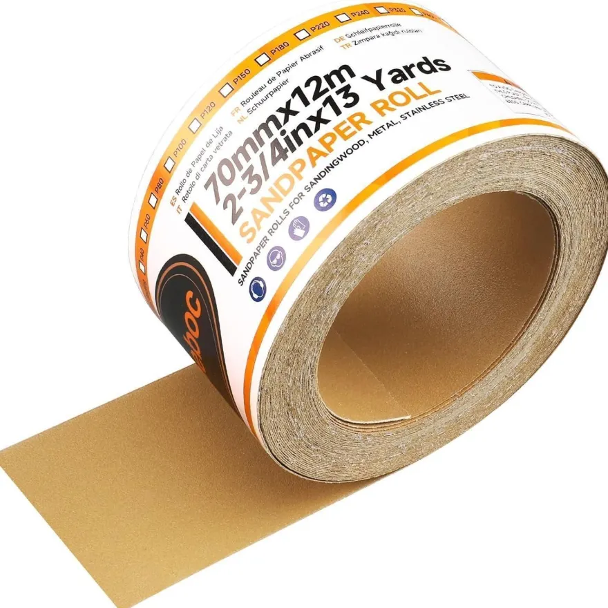 Shineboc Schleifpapier Rolle 70mm x 12m, Körnung 220, Selbstklebend für Auto