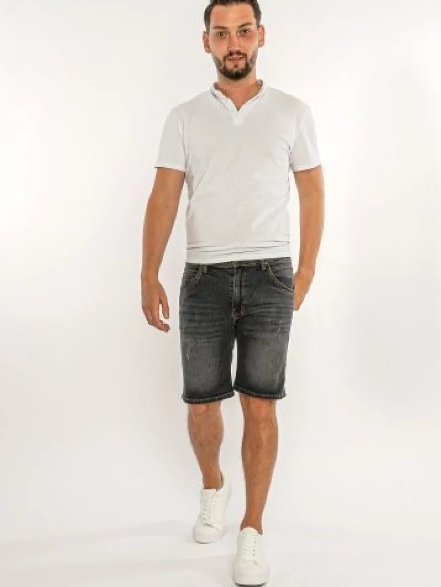Shorts Herren Jeans Shorts Rock Creek Herren kurze Hose Bermuda Grau H-381 NEU